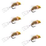 6-Pack Pink Squirrel BH Nymphs for Trout