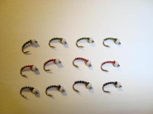 12 Snow Cone Chironomid Flies for Trout