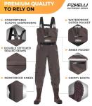 Foxelli Chest Waders - Camo Fishing Waders with Boots