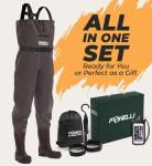 Foxelli Chest Waders - Camo Fishing Waders with Boots