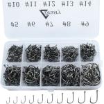 Premium Black Trout Fishing Hooks Set (Size Range: 5 to 14)