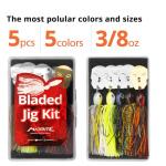 MadBite Bladed Jig Fishing Lures - 5 pc Kit