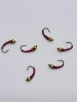 Red Copper Zebra Midge Nymphs for Trout #18