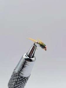 Olive Green Hot Spot Perdigon Nymphs - Size 18