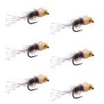 6-Pack Pink Squirrel BH Nymph Fly Fishing Flies