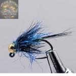 Blue Tungsten Bead Head Nymph Flies - Size 14