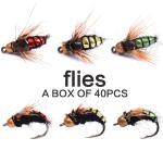 40-Piece Fly Fishing Lure Set for Trout