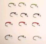 12 Disco Snow Cone Chironomid Flies for Trout