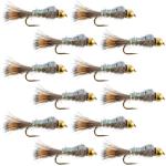 Gold Ribbed Hare's Ear Trout Fly - 12 Pack