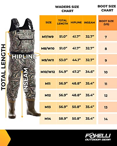 Foxelli Neoprene Chest Waders with Camouflage Design