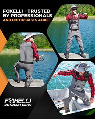 Foxelli Camo Neoprene Chest Waders with Waterproof Boots