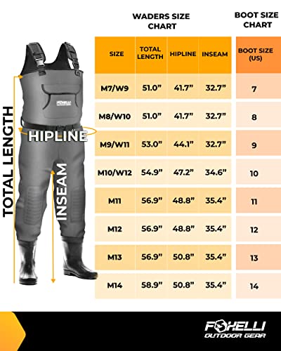 Foxelli Camo Neoprene Chest Waders with Waterproof Boots