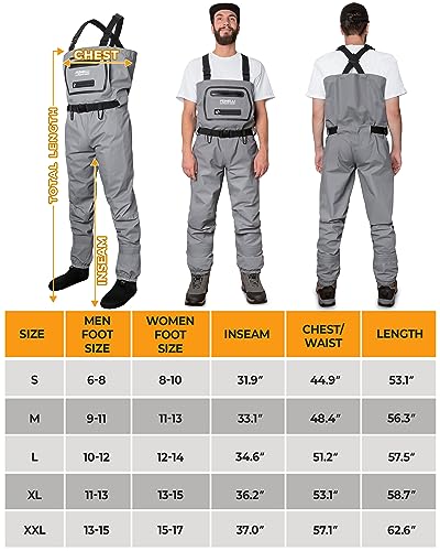 Foxelli Camo Stockingfoot Breathable Waders for Trout Fishing