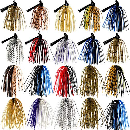 20pcs Trout Fishing Jigs Set with Skirts - Croch