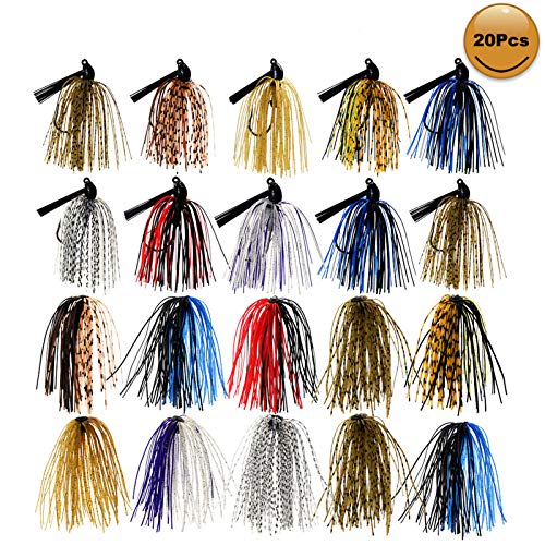 20pcs Trout Fishing Jigs Set with Skirts - Croch