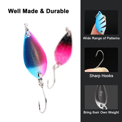 12pc Colorful Fishing Spinner Hard Baits for Trout