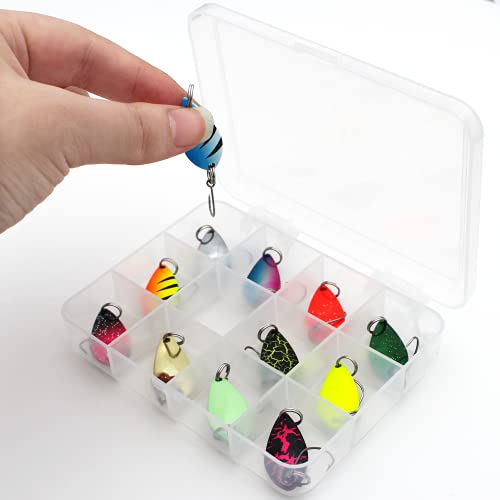 12pc Colorful Fishing Spinner Hard Baits for Trout