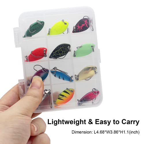 12pc Colorful Fishing Spinner Hard Baits for Trout