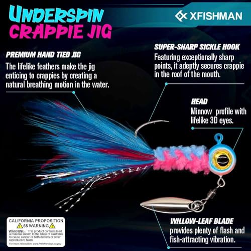 XFISHMAN Crappie Marabou Hair Jigs Panfish Trout Kit