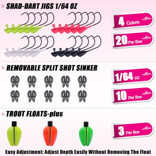 165-Piece Trout Lure Kit for Creek & River Fishing