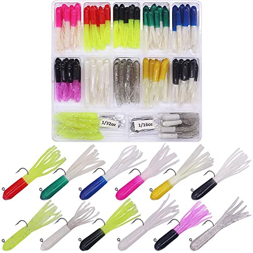 130pc Tube Bait Trout Fishing Lure Set