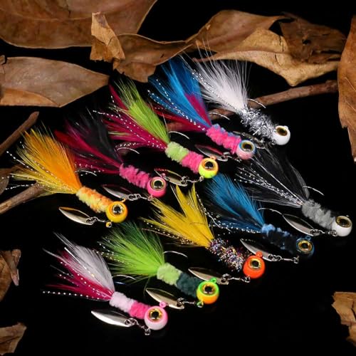 XFISHMAN Crappie Marabou Hair Jigs Panfish Trout Kit
