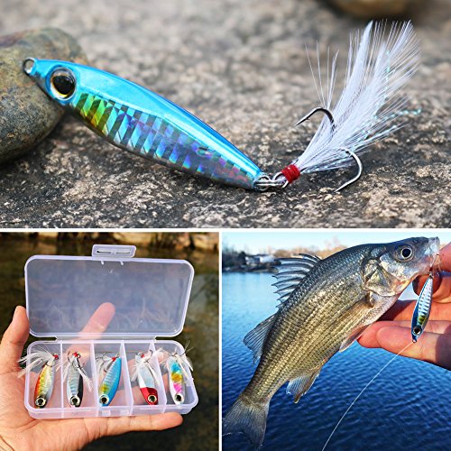 Sougayilang Metal Spoons Micro Jigging Lures - 5PCS