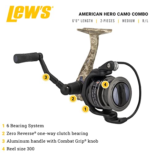 American Hero Camo Trout Fishing Combo, 6ft 6in