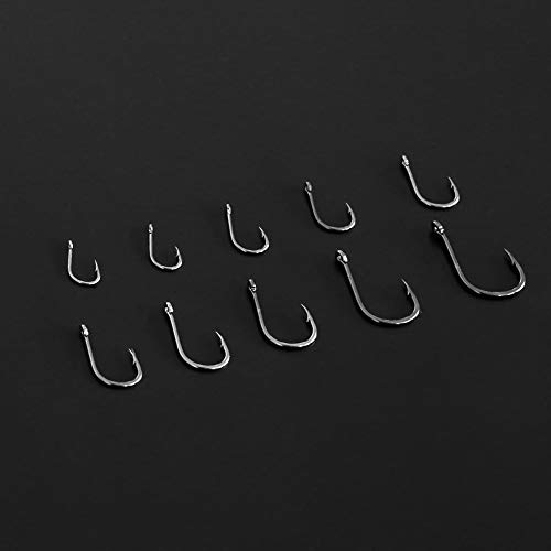 BiaoGan 500PCS Assorted Fishing Hooks, 10 Sizes with Box