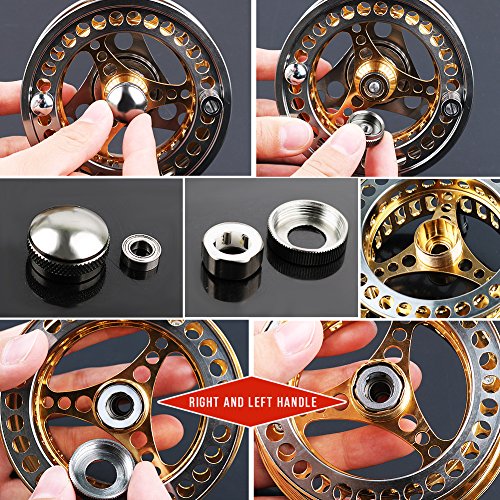 Large Arbor Fly Fishing Reel 2+1 BB in Alloy