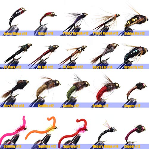 54 Nymph Flies Assortment for Trout Fishing