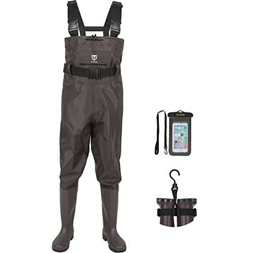 TIDEWE Bootfoot Chest Wader for Trout Fishing Brown