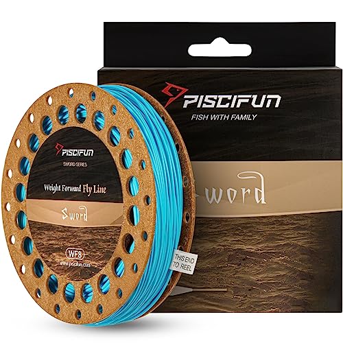 Piscifun Sword Fly Fishing Line WF5wt, 100FT Sky Blue
