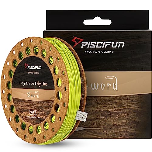 Piscifun Sword Fly Line - WF4wt, Fluorescent Yellow