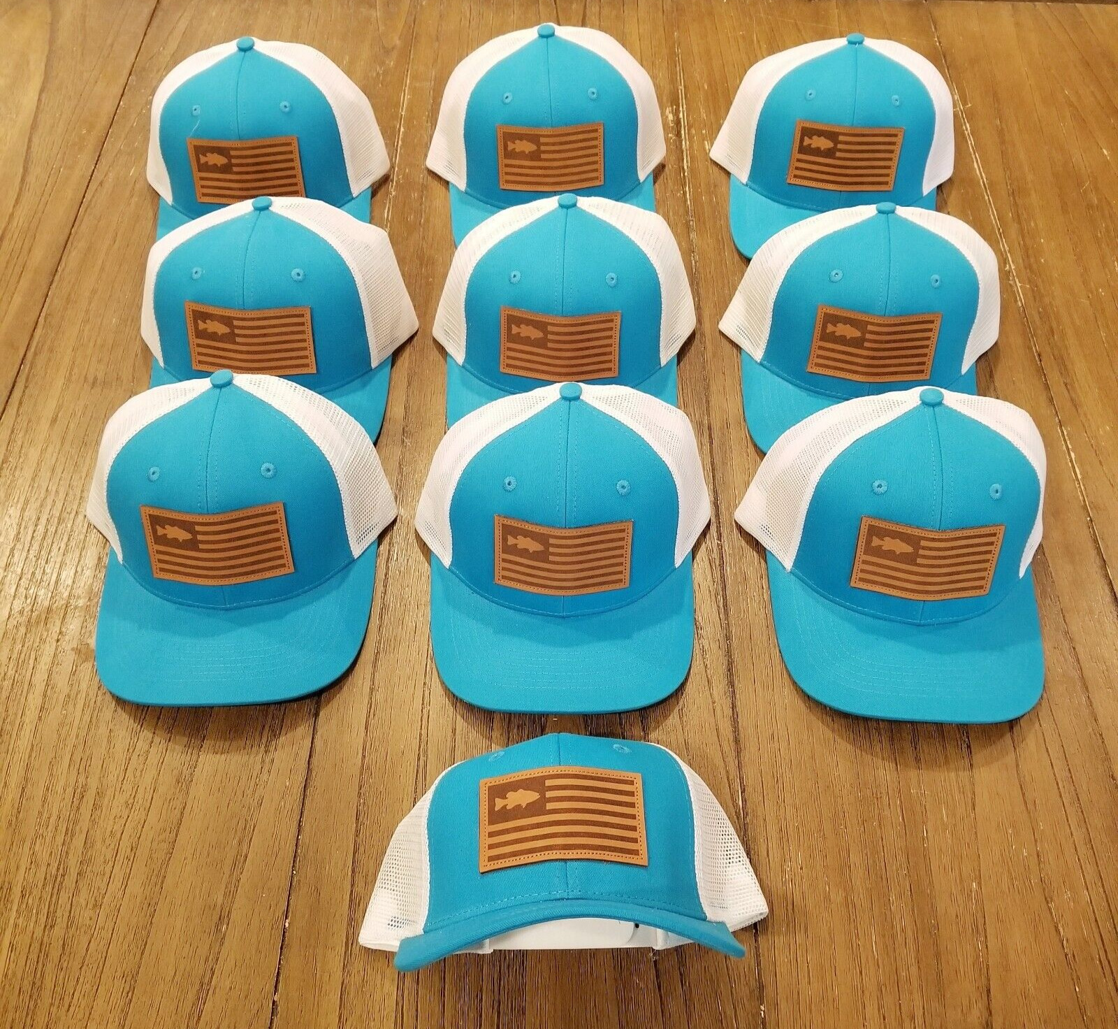 10 American Flag Patch Fishing Hats - Wholesale