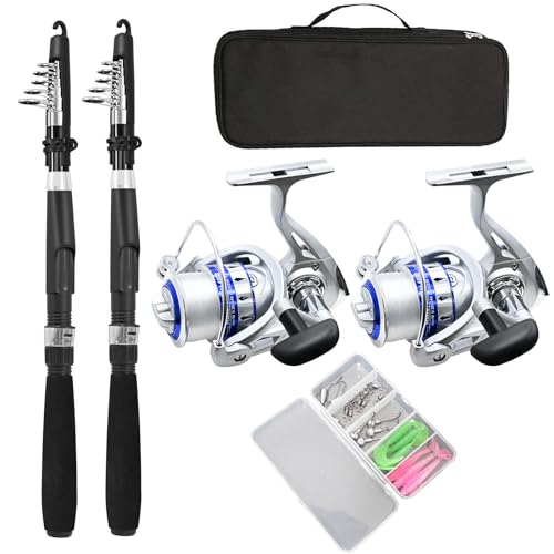 Trout Fishing Combo: Rods, Reels, Lures, Carrier Bag
