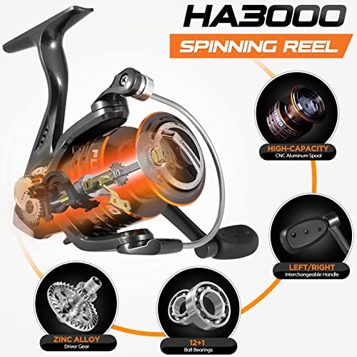 PLUSINNO Telescopic Fishing Kit: Carbon Pole, Stainless Reel