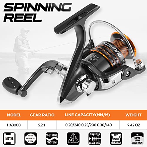 PLUSINNO Telescopic Fishing Kit: Carbon Pole, Stainless Reel