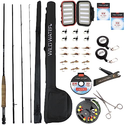 Wild Water Deluxe Fly Fishing Combo Kit, 5/6 Weight