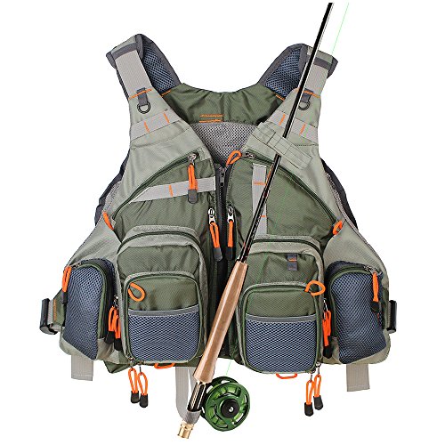 Kylebooker Army Green Mesh Fishing Vest for Men/Women