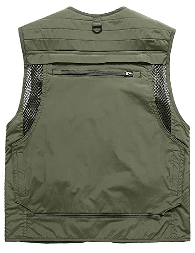 Flygo Men's Outdoor Fishing Vest Jacket with Multi Pockets