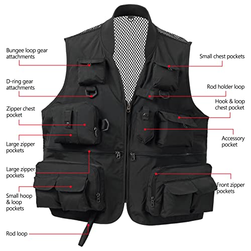 Bassdash Unisex Fishing Photography Mesh Vest - 6 Sizes