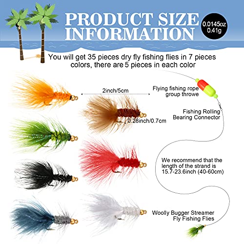 35pcs Woolly Bugger Trout Fishing Streamer Flies