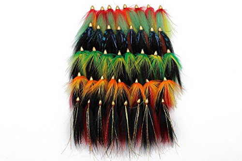 40 pcs Cone Head Tube Fly Salmon Trout Fly Fishing Flies