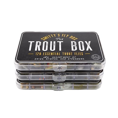 Smitty's Trout Fly Box | 120 Assorted Flies