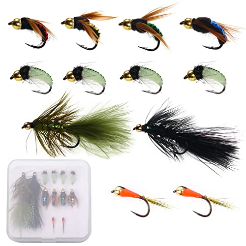 12Pcs Premium Hand-Tied Trout Fly Fishing Flies Kit