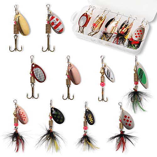 10pcs Spinnerbait Lures for Bass Trout Salmon