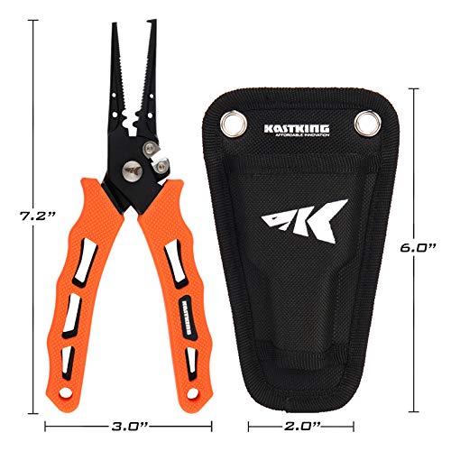 KastKing 7" Cutthroat Fishing Pliers: Saltwater Resistant