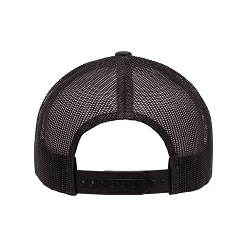 Trout Fishing Hook Trucker Snapback Cap (Charcoal-bhsky)