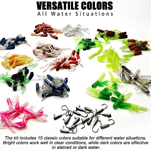 Soft Plastic Tube Baits Jig Head Swimbaits Kit